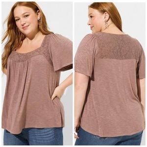 TORRID • Textured Jersey Lace Top